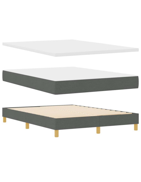 Letto a molle con testiera Grigio scuro 140 x 200 cm Tessuto