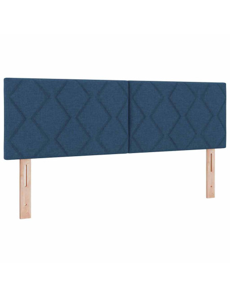 Letto a molle con testiera Blu 140 x 200 cm Tessuto