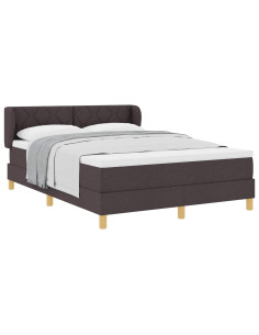 Letto a molle con testiera Marrone Scuro 160 x 200 cm Tessuto 2
