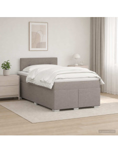 Letto box spring con materasso Tortora 120 x 190 cm Tessuto