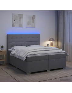 Letto box spring con materasso Grigio Chiaro 200 x 200 cm