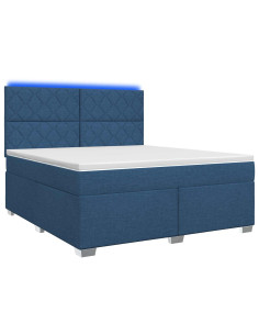 Letto box spring con materasso Blu 180 x 200 cm Tessuto 2