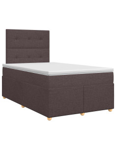 Letto box spring con materasso Marrone Scuro 120 x 190 cm 2