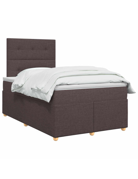 Letto box spring con materasso Marrone Scuro 120 x 190 cm