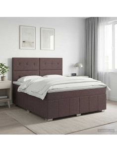 Letto box spring con materasso Marrone Scuro 180 x 200 cm