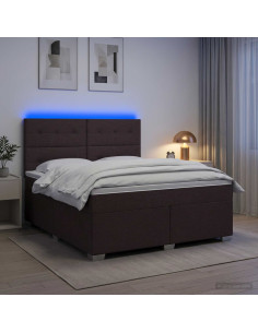 Letto box spring con materasso Marrone Scuro 180 x 200 cm