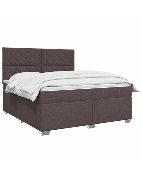 Letto box spring con materasso Marrone Scuro 160 x 200 cm