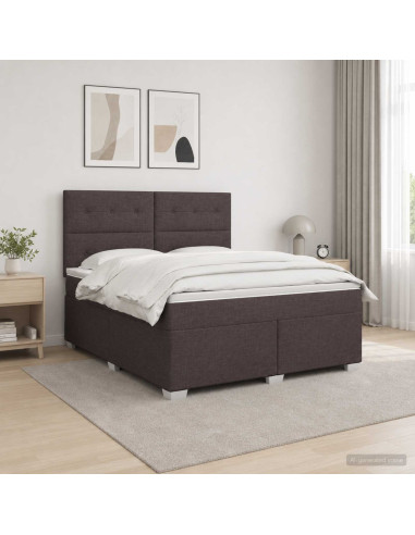Letto box spring con materasso Marrone Scuro 180 x 200 cm
