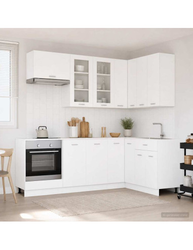 Unità Cucina LYON 8 pcs Bianco Legno ingegnerizzato
