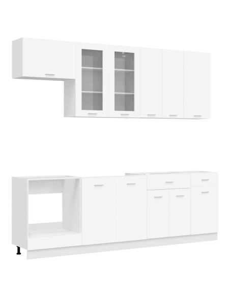 Unità Cucina LYON 8 pcs Bianco Legno ingegnerizzato