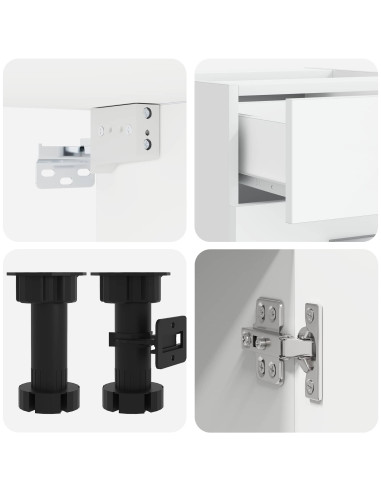 Unità Cucina LYON 8 pcs Bianco Legno ingegnerizzato