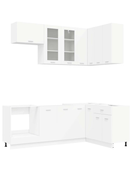 Unità Cucina LYON 8 pcs Bianco Legno ingegnerizzato