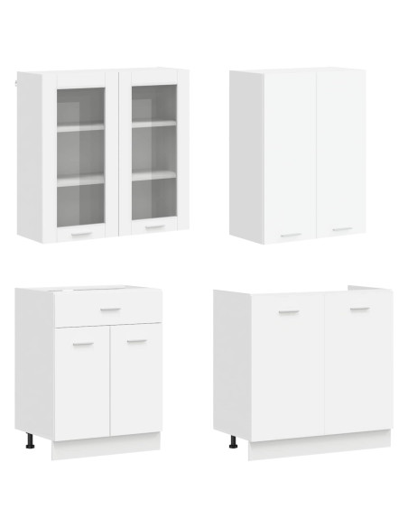 Unità Cucina LYON 8 pcs Bianco Legno ingegnerizzato