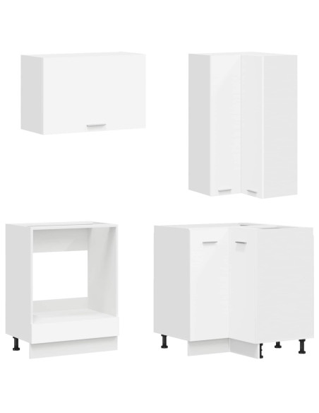 Unità Cucina LYON 8 pcs Bianco Legno ingegnerizzato