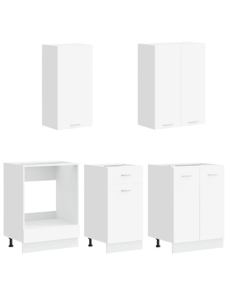 Unità Cucina LYON 5 pcs Bianco Legno ingegnerizzato