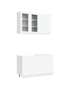 Unità Cucina LYON 4 pcs Bianco Legno ingegnerizzato 2