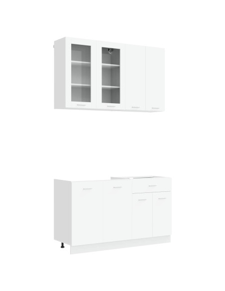 Unità Cucina LYON 4 pcs Bianco Legno ingegnerizzato