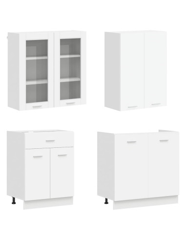 Unità Cucina LYON 4 pcs Bianco Legno ingegnerizzato