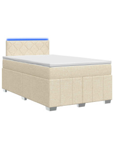 Letto box spring con materasso Crema 120 x 200 cm Tessuto