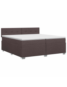 Letto box spring con materasso Marrone Scuro 200 x 200 cm 2