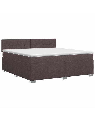 Letto box spring con materasso Marrone Scuro 200 x 200 cm