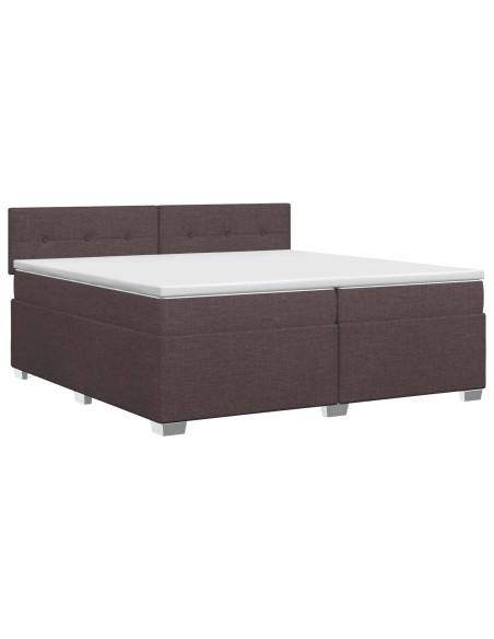 Letto box spring con materasso Marrone Scuro 200 x 200 cm