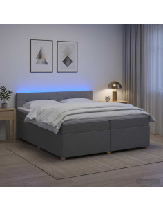 Letto box spring con materasso Grigio Chiaro 200 x 200 cm