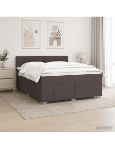 Letto box spring con materasso Marrone Scuro 180 x 200 cm