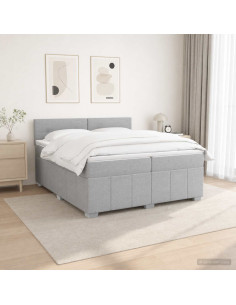 Letto box spring con materasso Grigio Chiaro 200 x 200 cm