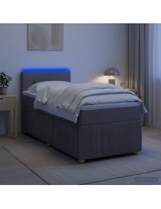 Letto box spring con materasso Tortora 80 x 200 cm Tessuto