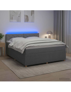 Letto box spring con materasso Grigio Chiaro 140 x 190 cm