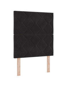 Letto a Sorgente LED con testiera Nero 80 x 200 cm Velluto 2