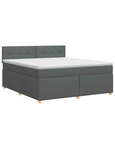 Letto box spring con materasso Grigio Scuro 180 x 200 cm 2