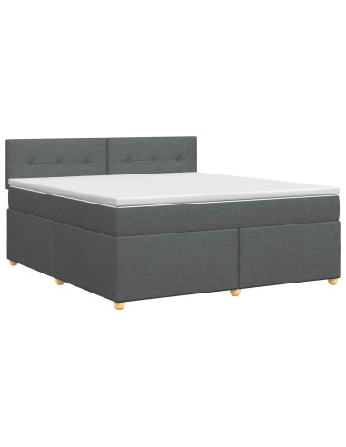 Letto box spring con materasso Grigio Scuro 180 x 200 cm