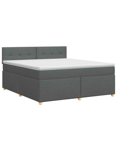 Letto box spring con materasso Grigio Scuro 180 x 200 cm