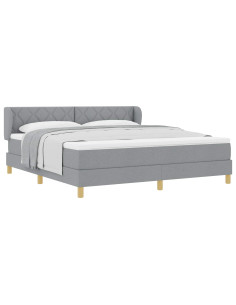 Letto a molle con testiera Grigio chiaro 180 x 200 cm Tessuto 2