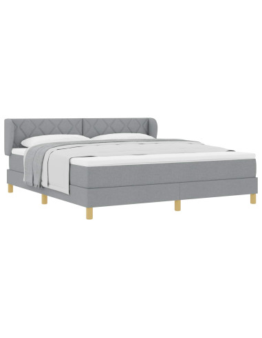 Letto a molle con testiera Grigio chiaro 180 x 200 cm Tessuto