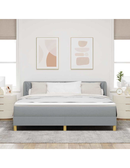 Letto a molle con testiera Grigio chiaro 180 x 200 cm Tessuto