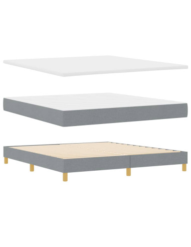 Letto a molle con testiera Grigio chiaro 180 x 200 cm Tessuto