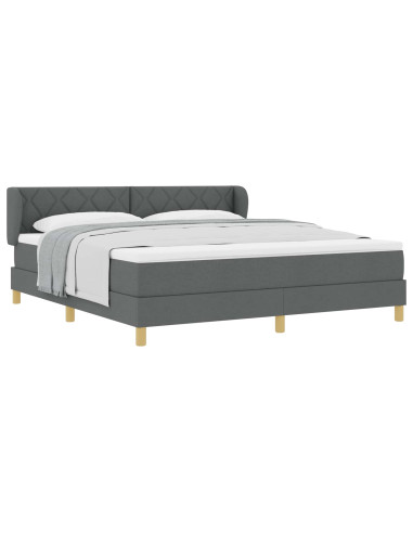 Letto a molle con testiera Grigio scuro 180 x 200 cm Tessuto