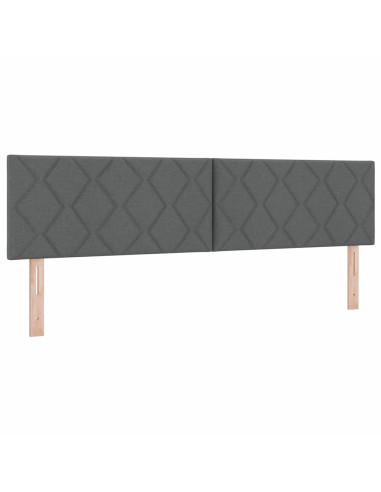 Letto a molle con testiera Grigio scuro 180 x 200 cm Tessuto