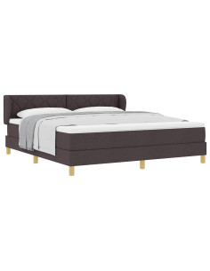 Letto a molle con testiera Marrone Scuro 180 x 200 cm Tessuto 2