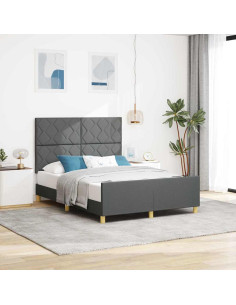 Struttura del letto Grigio scuro 140 x 200 cm Tessuto