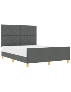 Struttura del letto Grigio scuro 140 x 190 cm Tessuto 2