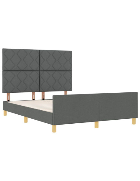 Struttura del letto Grigio scuro 140 x 190 cm Tessuto