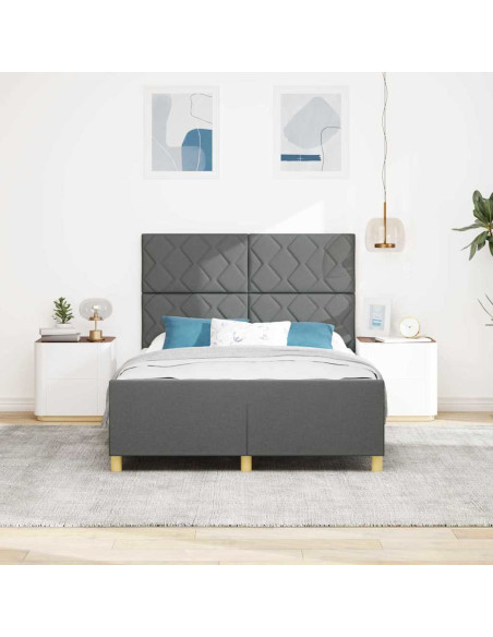 Struttura del letto Grigio scuro 140 x 200 cm Tessuto