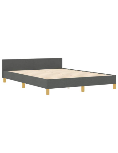 Struttura del letto Grigio scuro 140 x 200 cm Tessuto