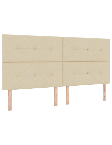 Letto box spring con materasso Crema 200 x 200 cm Tessuto