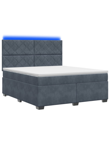 Letto box spring con materasso Grigio Scuro 140 x 200 cm