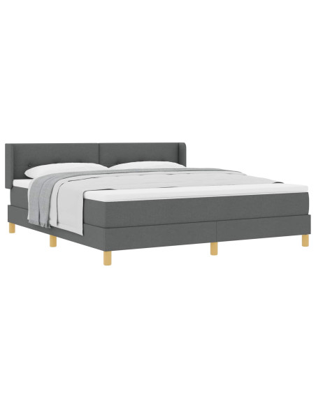 Letto a molle con testiera Grigio scuro 200 x 180 cm Tessuto